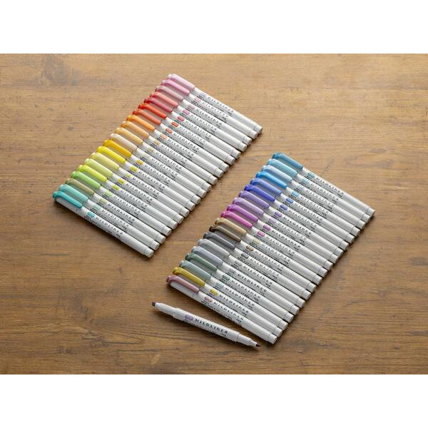 Zebra Mildliner Double-Sided Highlighter - 40 Colour Full Set - - Highlighters - Bunbougu