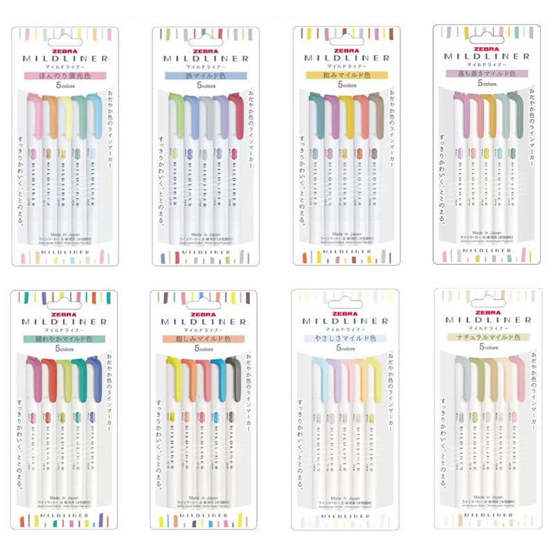 Zebra Mildliner Double-Sided Highlighter - 40 Colour Full Set - - Highlighters - Bunbougu
