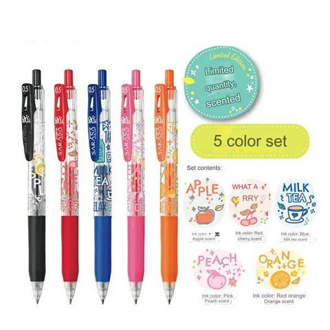Zebra Sarasa Clip Gel Pen Set with Scent - 20th Anniversary Limited Edtion - 5 Colour Set -  - Gel Pens - Bunbougu