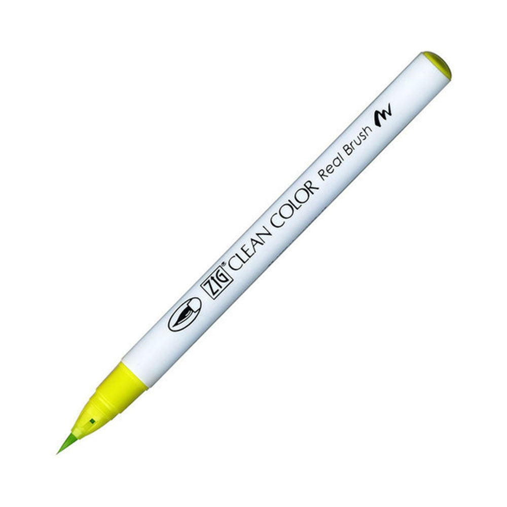 Kuretake Zig Clean Color Real Watercolor Brush Pen - Yellow Colour Range - 053 Yellow Green - Brush Pens - Bunbougu