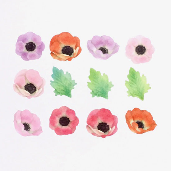 Bande DIY Masking Tape Stickers - Anemone -  - Planner Stickers - Bunbougu