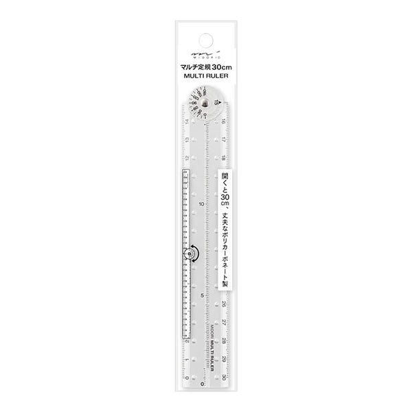 Midori Multi Ruler - 30 cm - Clear - Rulers - Bunbougu