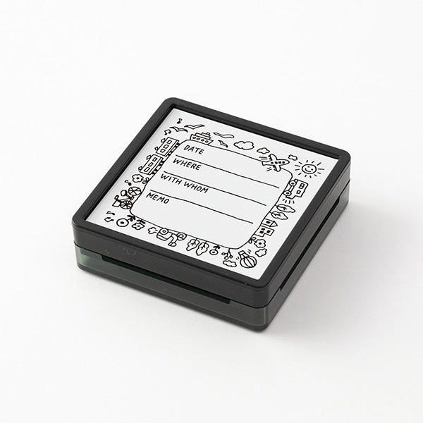 Midori Paintable Penetration Stamp - Going Out -  - Planner Stamps - Bunbougu
