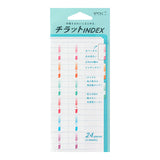Midori Chiratto Index Tab - Numeric Colour - 2 Sheets (24 Pieces)