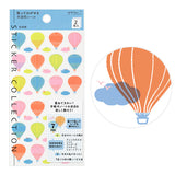 Midori Seal Collection Planner Stickers - Semi-transparent - Hot Air Balloon with Cloud