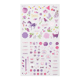 Midori Seal Collection Planner Stickers - Purple Colour Theme -  - Planner Stickers - Bunbougu
