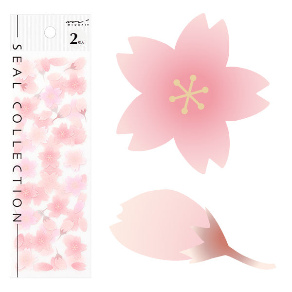 Midori Seal Collection Planner Stickers - Cherry Blossom - Semi-transparent - 2 Sheets -  - Planner Stickers - Bunbougu