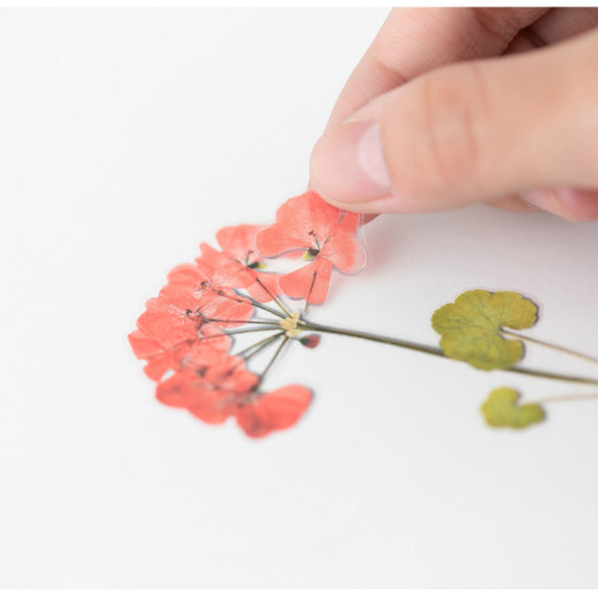 Appree Pressed Flower Deco Sticker - Geranium -  - Planner Stickers - Bunbougu