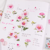 Appree Pressed Flower Deco Sticker - Rose of Sharon -  - Planner Stickers - Bunbougu
