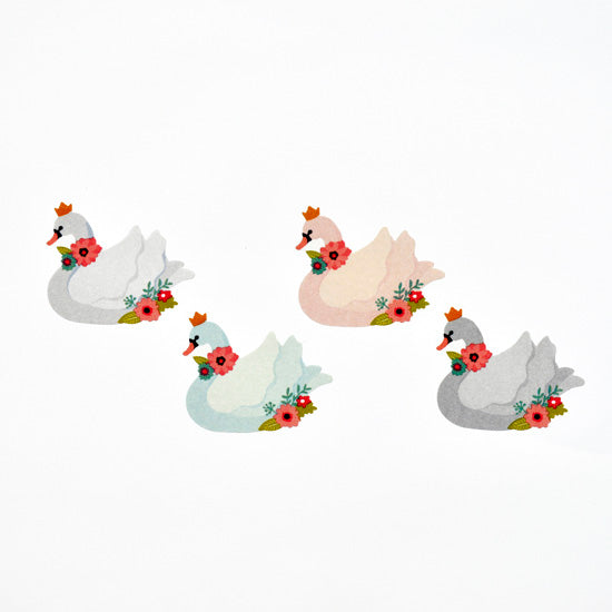Bande DIY Masking Tape Flowers Stickers - Swan -  - Planner Stickers - Bunbougu