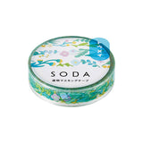 King Jim Soda Transparent Masking Tape - Garden - 10 mm x 5 m -  - Washi Tapes - Bunbougu