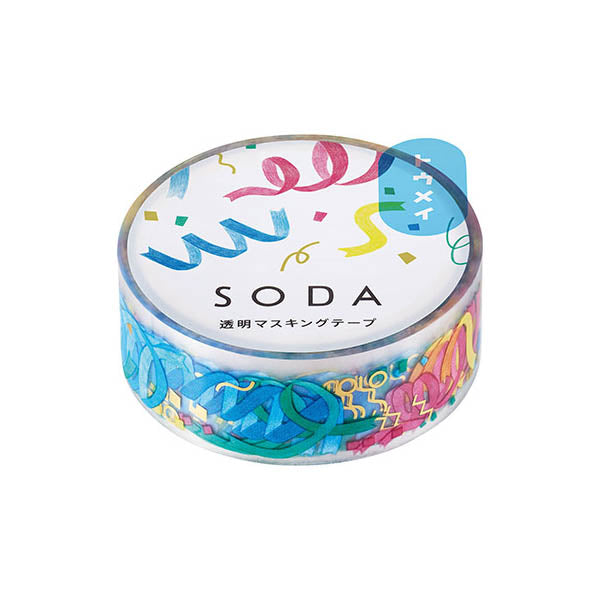 King Jim Soda Transparent Masking Tape - Gold Foil - Party - 15 mm x 4 m -  - Washi Tapes - Bunbougu