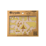 Irodo Transfer Fabric Sticker - Camping - Gold / Beige - Fabric Stickers - Bunbougu