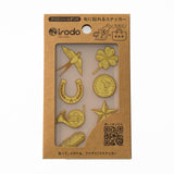 Irodo Transfer Fabric Sticker - Lucky Motif 1 - Gold / Beige -  - Fabric Stickers - Bunbougu