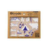 Irodo Transfer Fabric Sticker - Camping - White / Blue - Fabric Stickers - Bunbougu