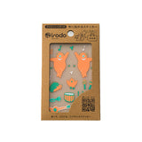 Irodo Transfer Fabric Sticker - Dance - Peach Orange / Lime Green - Fabric Stickers - Bunbougu