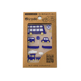 Irodo Transfer Fabric Sticker - Norimono - Blue / Gold - Fabric Stickers - Bunbougu