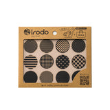 Irodo Transfer Fabric Sticker - Pattern Dot 2 - Black - Fabric Stickers - Bunbougu