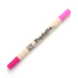 Kuretake Zig Brushables Brush Marker Pen  - 24 Colours - 025 Pure Pink - Brush Pens - Bunbougu