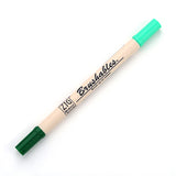 Kuretake Zig Brushables Brush Marker Pen  - 24 Colours - 040 Pure Green - Brush Pens - Bunbougu