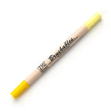 Kuretake Zig Brushables Brush Marker Pen  - 24 Colours - 050 Pure Yellow - Brush Pens - Bunbougu