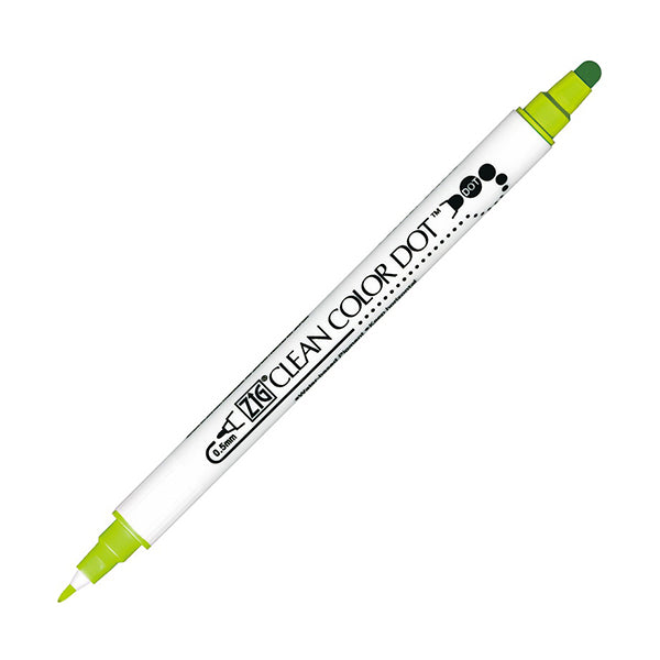 Kuretake Zig Clean Colour Dot Double-Sided Marker - Kiwi - Markers - Bunbougu