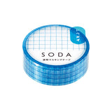 King Jim Soda Transparent Masking Tape - Grid - 15 mm x 5 m