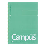 Kokuyo Campus Soft Ring Notebook - Dotted 6 mm Rule - Green - Semi B5 -  - Notebooks - Bunbougu