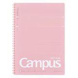 Kokuyo Campus Soft Ring Notebook - Dotted 6 mm Rule - Pink - Semi B5