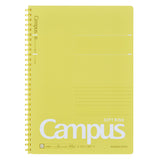 Kokuyo Campus Soft Ring Notebook - Dotted 6 mm Rule - Yellow - Semi B5