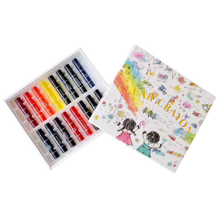 Kokuyo Clear Crayon 16 Colour Set Bunbougu