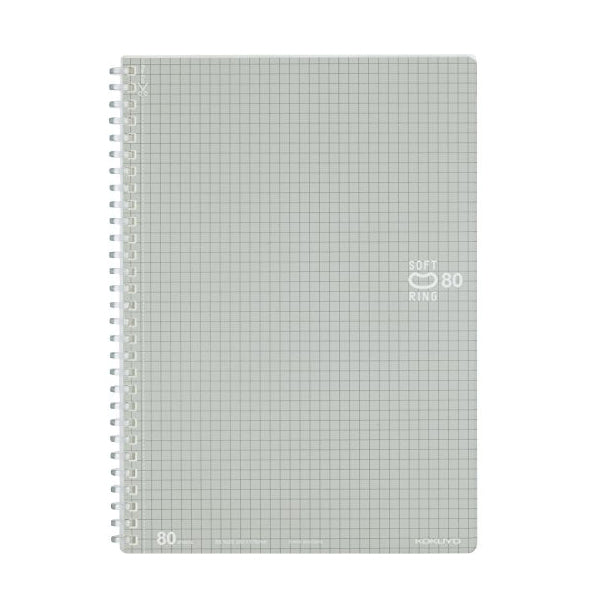 Kokuyo Soft Ring Notebook - Grid - Silver - Semi B5 -  - Notebooks - Bunbougu