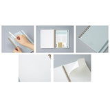 Kokuyo Sooofa Soft Ring Notebook - 4 mm Grid - Light Blue - B6 -  - Notebooks - Bunbougu