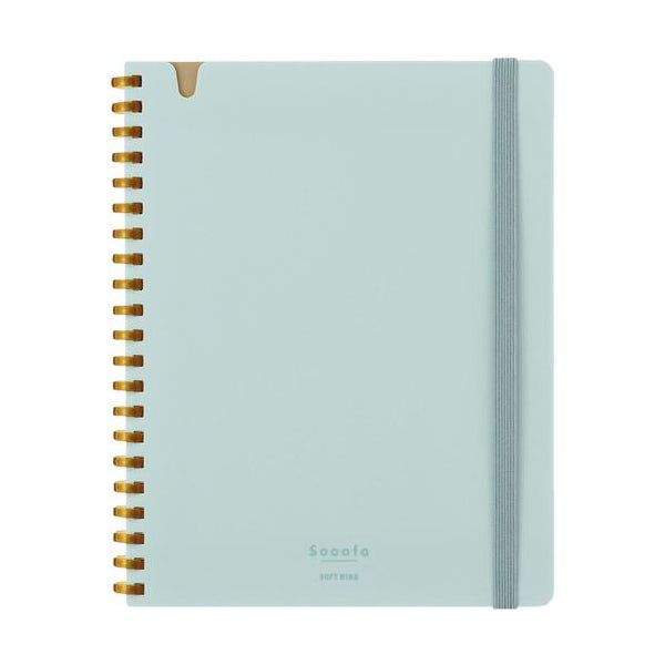 Kokuyo Sooofa Soft Ring Notebook - 4 mm Grid - Light Blue - B6 -  - Notebooks - Bunbougu