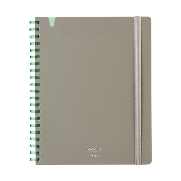 Kokuyo Sooofa Soft Ring Notebook - 4 mm Grid - Warm Grey - B6 -  - Notebooks - Bunbougu
