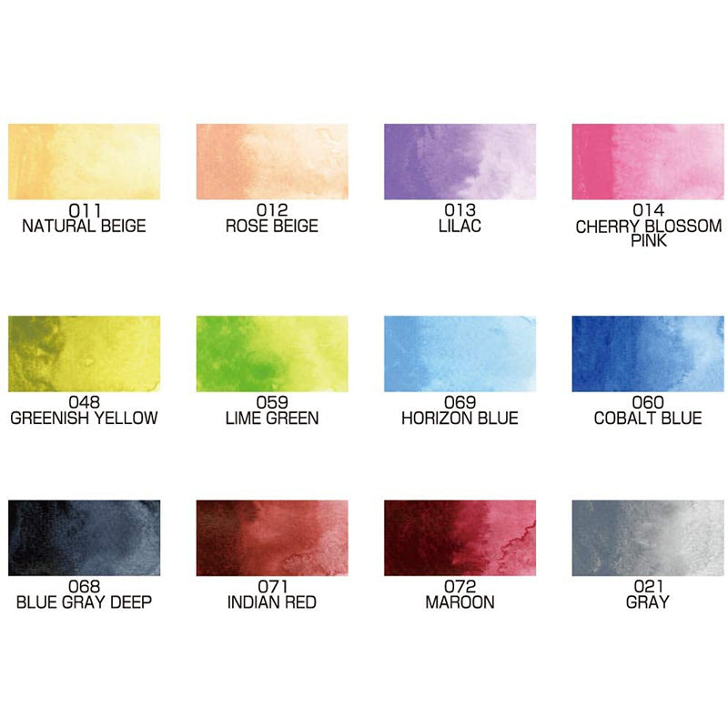 Kuretake Gansai Tambi Watercolour Set - 12 New Colour Set -  - Watercolours - Bunbougu