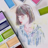 Kuretake Gansai Tambi Watercolour Set - 12 New Colour Set -  - Watercolours - Bunbougu