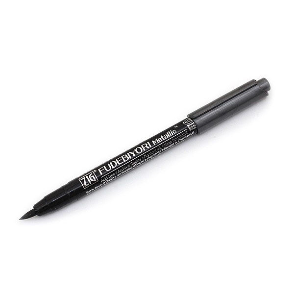 Kuretake Zig Fudebiyori Metallic Brush Pen - Black - Brush Pens - Bunbougu