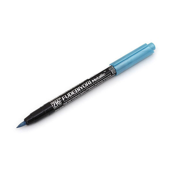 Kuretake Zig Fudebiyori Metallic Brush Pen - Blue - Brush Pens - Bunbougu