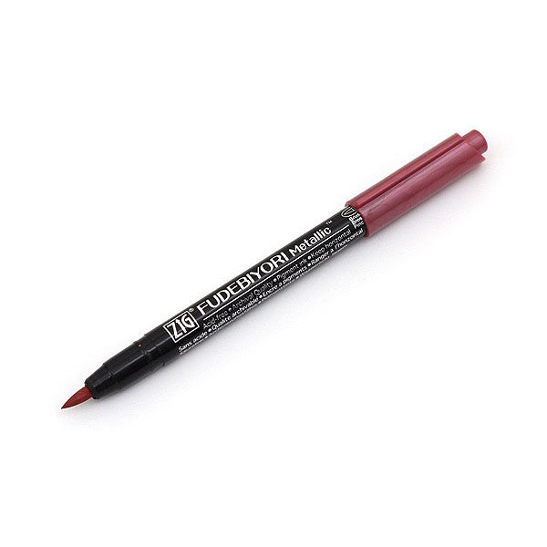 Kuretake Zig Fudebiyori Metallic Brush Pen - Red - Brush Pens - Bunbougu