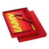 Lamy Notebook & AL-Star Fountain Pen Gift Set - Glossy Red - Fine Nib