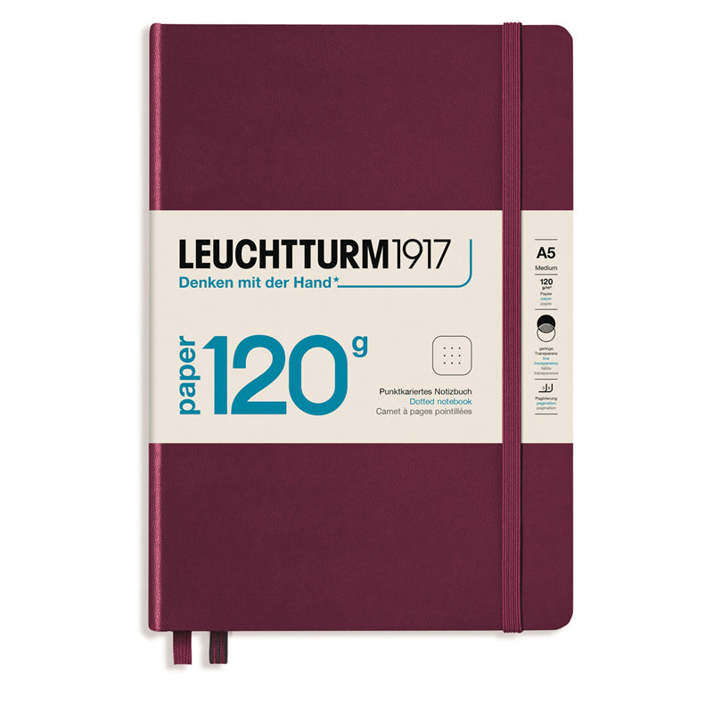 Leuchtturm1917 Medium Hardcover Notebook - 120gsm Paper - Dotted - Port Red - A5 -  - Notebooks - Bunbougu