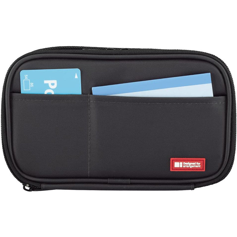 Lihit Lab Teffa Pen Case Book Style Triple Zipper Black Bunbougu