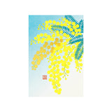 Midori Echizen Japanese Washi Postcard - Limited Edition - Mimosa - Envelopes & Letter Pads - Bunbougu