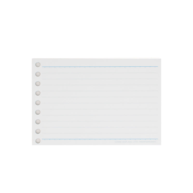 Maruman Easy to Write Loose Leaf Paper - 9 Holes/100 Sheets - 6 mm Rule - Mini B7 (Compatible with B5 26 Holes Binders) -  - Loose Leaf Paper - Bunbougu