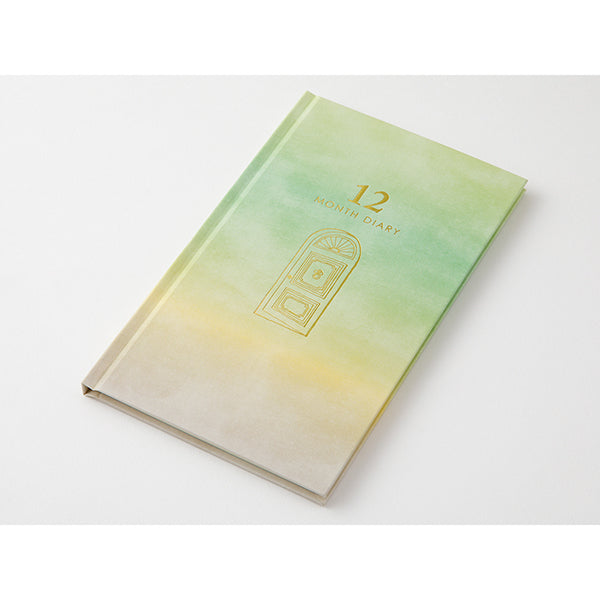 Midori 12 Month Diary - Gate Design - Gradient Green -  - Diaries & Planners - Bunbougu