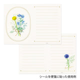 Midori Bouquet Letter Set - Letter Pads with Envelopes & Bouquet Stickers - Blue -  - Envelopes & Letter Pads - Bunbougu