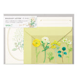 Midori Bouquet Letter Set - Letter Pads with Envelopes & Bouquet Stickers - Green -  - Envelopes & Letter Pads - Bunbougu