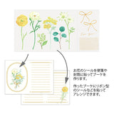 Midori Bouquet Letter Set - Letter Pads with Envelopes & Bouquet Stickers - Green -  - Envelopes & Letter Pads - Bunbougu