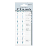 Midori Chiratto Index Tab - Numbers - Blue - 2 Sheets (48 Pieces)